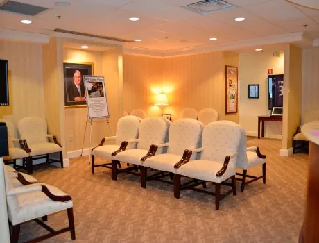 The waiting room at the Towson office of McInnes Palmer Orthodontics.